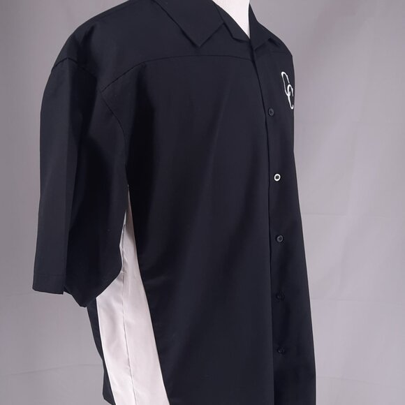 Canadian Club Whiskey Black Camp Shirt Men's Size XL Embroidered Spell out - Picture 8 of 9